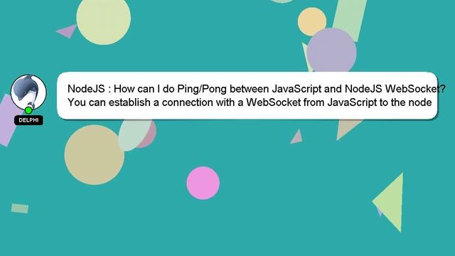 NodeJS : How can I do Ping/Pong between JavaScript and NodeJS WebSocket? смотреть онлайн