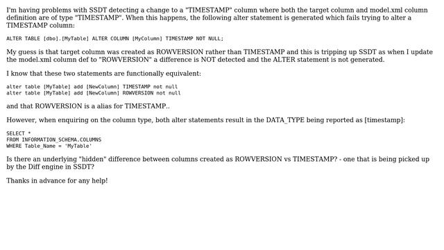 Is there an underling difference between TIMESTAMP and ROWVERSION when creating columns with each? смотреть онлайн
