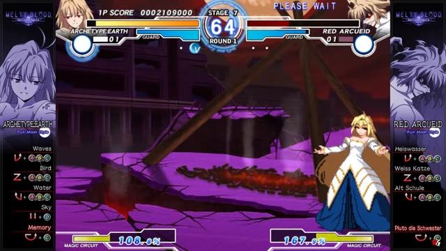 Melty Blood: Actress Again: Current Code: Arcade Mode - Archetype: Earth смотреть онлайн