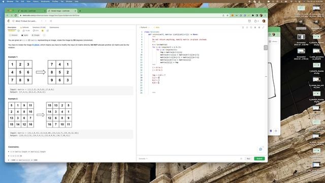 Rotate Image - Blind75 - LeetCode - Python смотреть онлайн