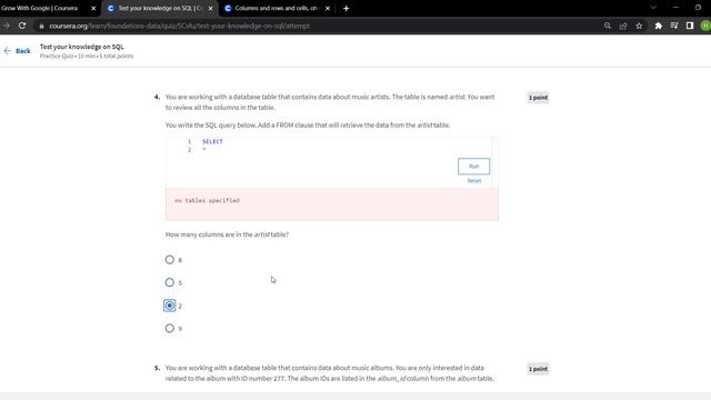 Week-4 Test your knowledge on SQL | Coursera Google Data Analytics смотреть онлайн