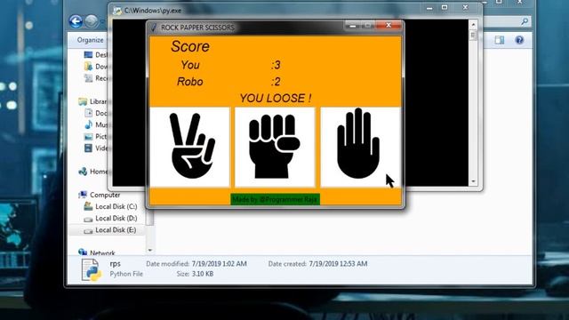Rock Paper Scissor Game Using Python Tkinter Module || Project #5 смотреть онлайн