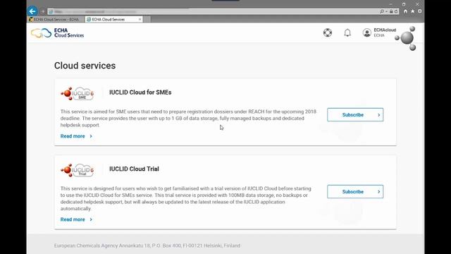How to access ECHA Cloud and subscribe to the IUCLID Cloud Services смотреть онлайн