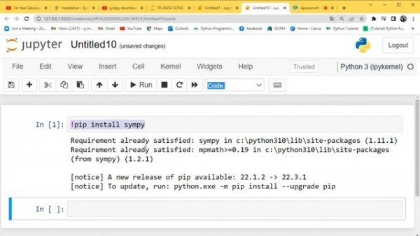 HOW TO INSTALL PYTHON SYMPY LIBRARY IN JUPYTER NOTEBOOK IDE|EDUCATE YOURSELF DAILY