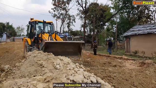 JCB Backhoe VS Mahindra Backhoe - Backhoe Loader Pushing Soil And Leveling Road - Dozer Video