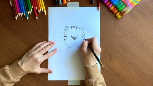 Как нарисовать ТИГРА? Урок рисования карандашами для детей от 3-х лет смотреть онлайн