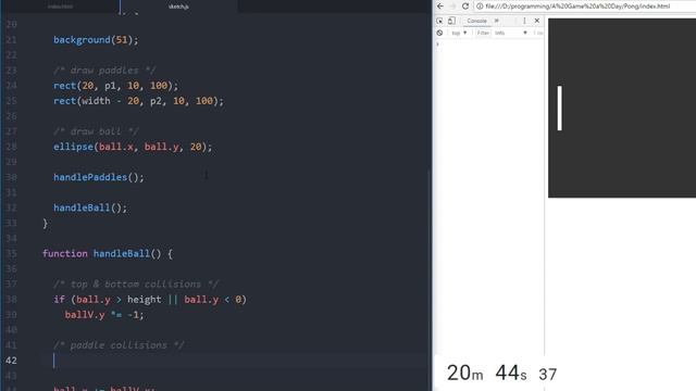 A Game A Day 1 - JavaScript Pong! смотреть онлайн