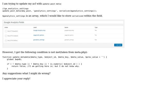 Wordpress: Update post meta - Custom field does not match meta-key смотреть онлайн
