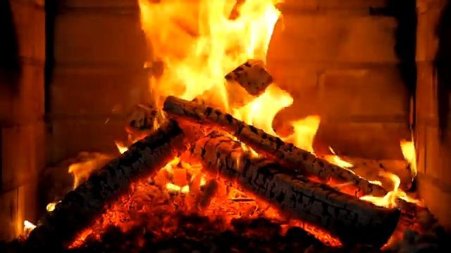 Fireplace At Night 4K ? Cozy Fireplace (10 HOURS). Fireplace Video With Burning Logs & Fire Sounds
