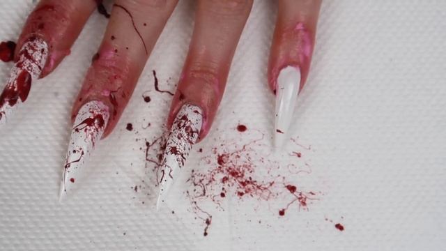 EASY BLOOD NAILS | HALLOWEEN NAIL TUTORIAL смотреть онлайн
