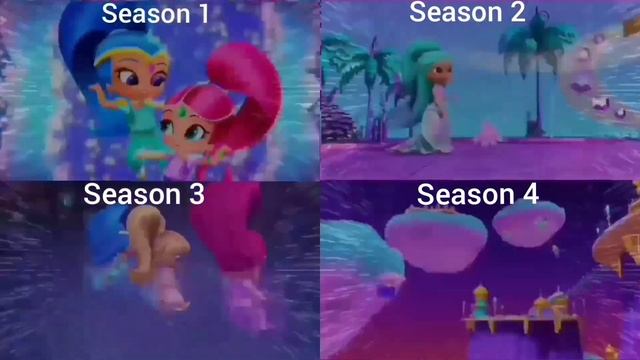 Shimmer And Shine Theme Song intro Opening Comparison Season 1, 2, 3 and & 4 in English US смотреть онлайн