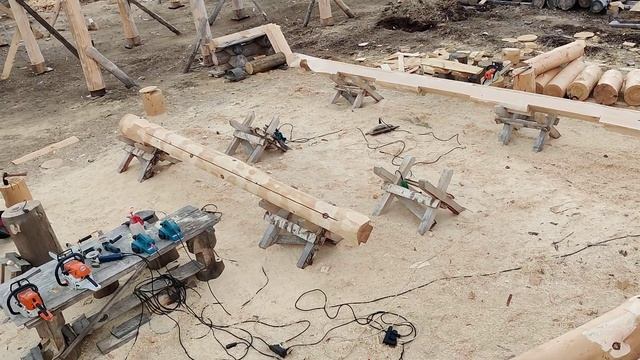Срубъ жилого дома въ Смоленскъ. Завершение рубки 9-го венца. смотреть онлайн