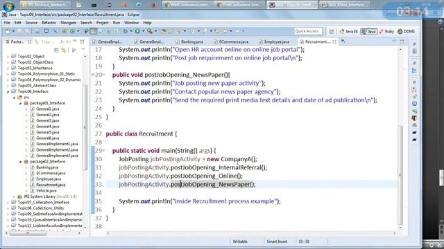 JAVA OOPS Interface Part2 смотреть онлайн