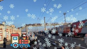 Прибытие старого ретро поезда 12.12.2020 Поезд гудит! Калуга - Новогодняя столица России 2021 #поез