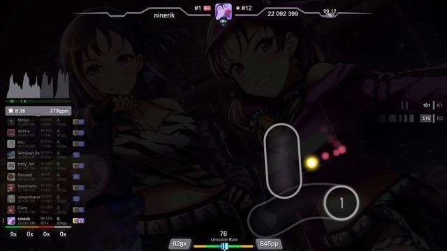 9.0⭐ ninerik | Saint Snow - DROPOUT? [Kowari's Extra] +HDNC 98.85% (994pp 1xSB) - osu! смотреть онлайн