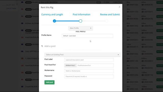 Покупка мощности для Ravencoin (РЕЙВЕНКОИН) на сайте  Mining Rig Rentals (MiningRigRentals)