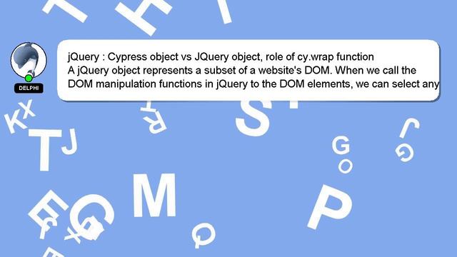 jQuery : Cypress object vs JQuery object, role of cy.wrap function смотреть онлайн
