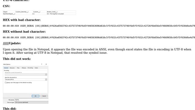 Salesforce: Blob is not a Valid UTF-8 String - Only after " " смотреть онлайн