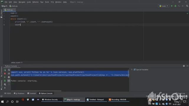 How to create multiplication table using python | #pycharm#python смотреть онлайн