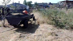 мотоблок мтз  с прицепом 2птс4