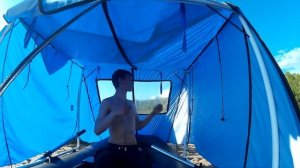 Тент для лодки ПВХ своими руками. Испытания тента