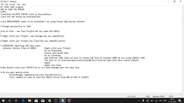 1-FIRST JDBC PROGRAM-LOADING THE DRIVER смотреть онлайн