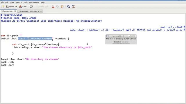Programming in Tcl/Tk Lesson 23:GUI: Dialogs: tk_chooseDirectory. (English Version) смотреть онлайн