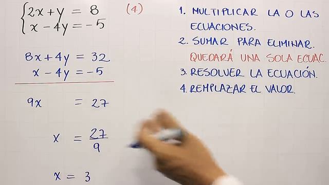 Sistemas de ecuaciones 2x2 | Método de Reducción - Eliminación | Ejemplo 1 смотреть онлайн