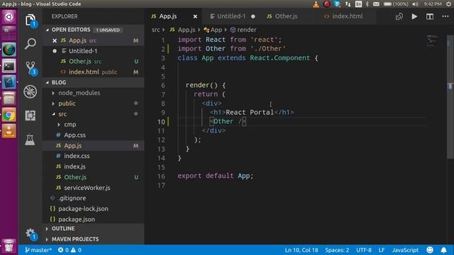 React js Hindi Tutorial #24 Portal смотреть онлайн