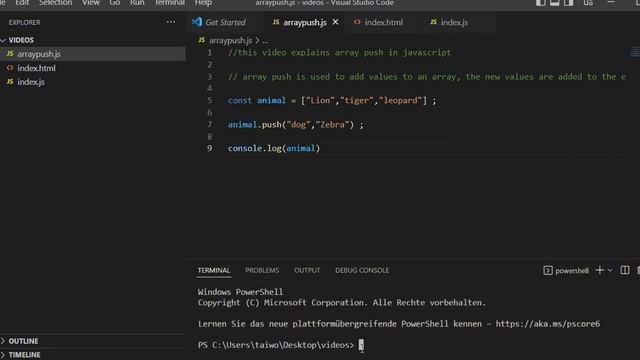 Javascript Array-push Method смотреть онлайн
