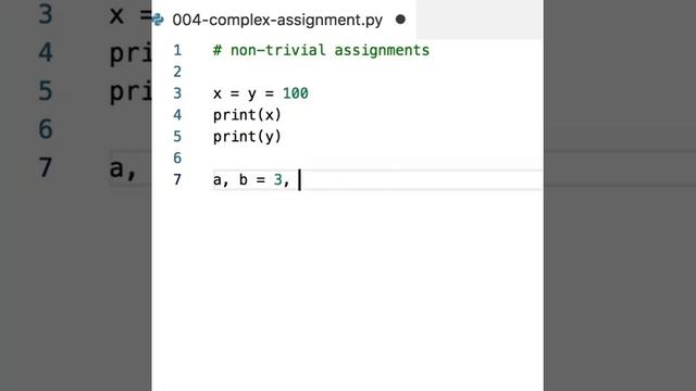 More than a simple variable assignment in Python. Assign in a chain, or assign more than one variab смотреть онлайн