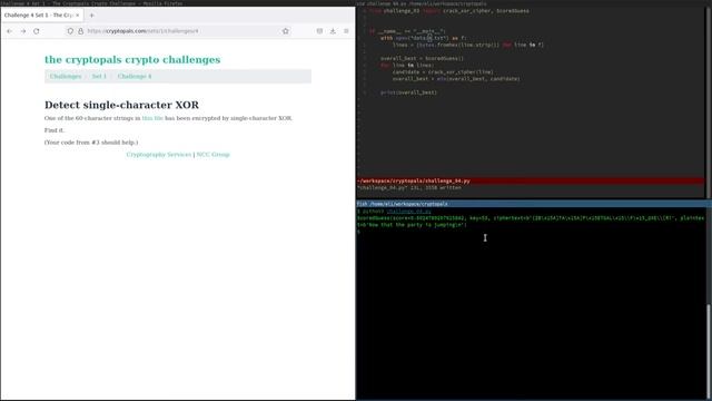 Cryptopals Guided Tour - 04 - Detect single-character XOR смотреть онлайн