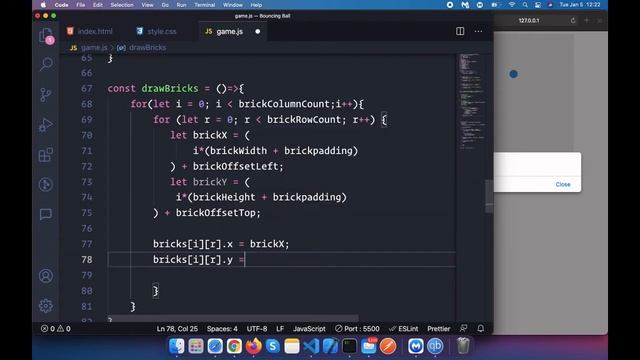 Breakout (Bouncing Ball) Game | Pure JavaScript | PART 3 смотреть онлайн