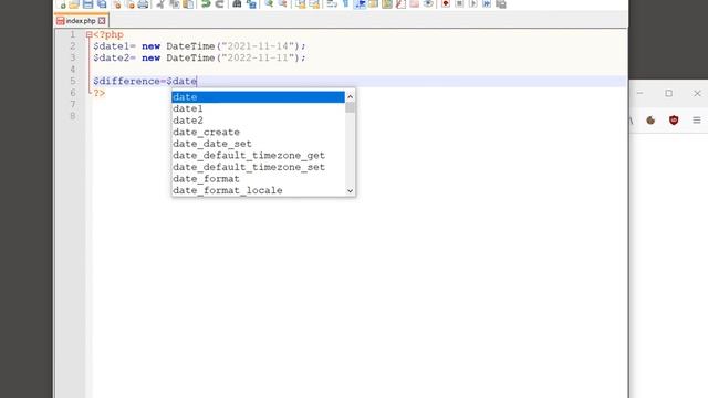 PHP Date Time- Get difference in days between two dates смотреть онлайн