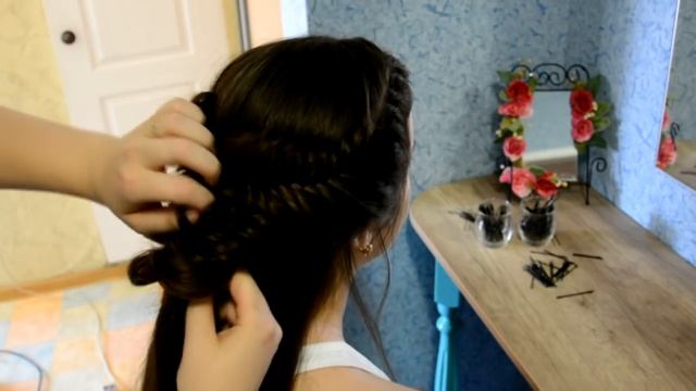 ПРИЧЕСКА. Как сделать греческую косу быстро, красиво и надежно)) LOZNITSA смотреть онлайн