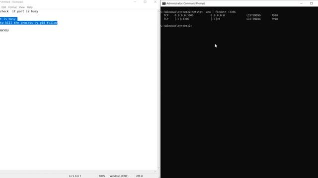 check if port is busy and kill the process by pid using cmd смотреть онлайн