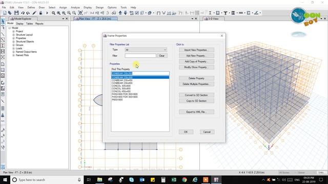 New ETABS 17 TUTORIAL-08 | Advanced Column Draw, Flush to wall, Orientation | Shaik Qamaruddin смотреть онлайн