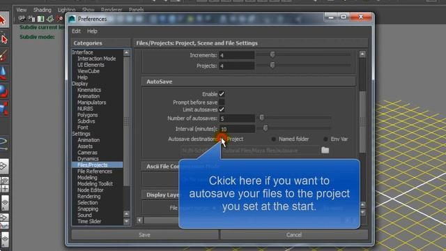 How To Turn On Autosave In Autodesk Maya.
