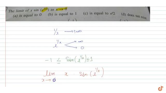 The limit of `x sin(e^(1/x)) as x- gt0` смотреть онлайн