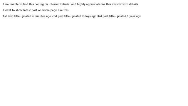 Wordpress: Post Title List on home page with time смотреть онлайн