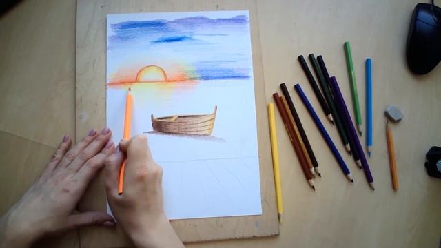 Мастер-класс акварельными карандашами в нажимной технике. смотреть онлайн