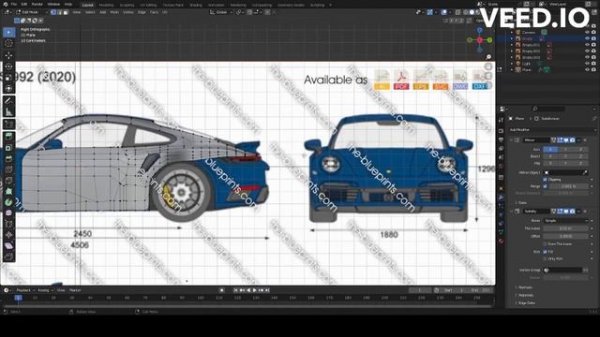 Porsche 911 Blender 3d Model Timelapse // Blender Car Tutorial