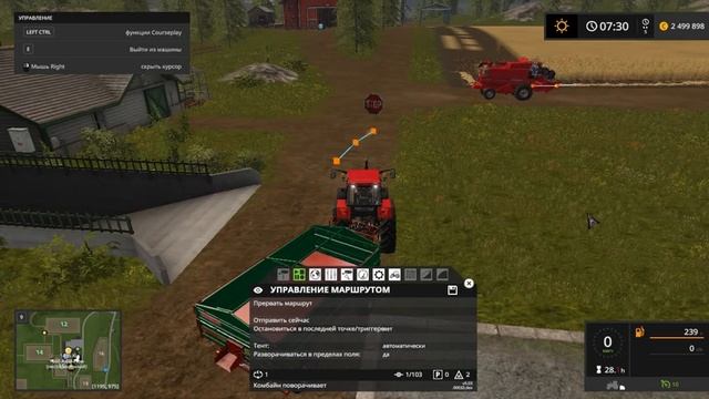 Кратко Настраиваем трактор на роботу с комбайном. Course play Farming simulator 2017 смотреть онлайн