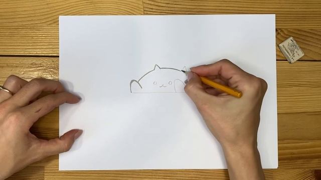 Легкий рисунок котика карандашом | Срисовка для начинающих смотреть онлайн