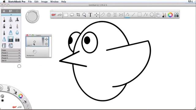Sketchbook Pro - How To Draw A Cartoon Bird смотреть онлайн