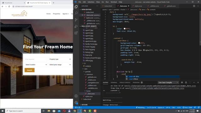 How to Create a Real Estate Landing Page with HTML, CSS, Sass and JavaScript смотреть онлайн