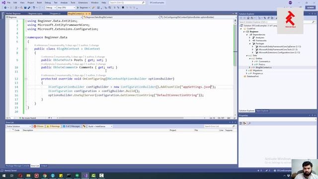 How to set connectionstring from appSettings.json EntityFrameworkCore смотреть онлайн