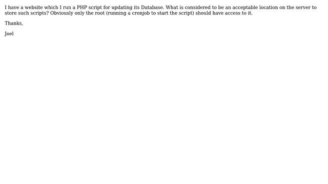 Webmasters: Safe directory for cron job PHP scripts смотреть онлайн