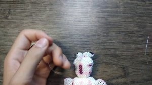 Ушан ( зайчик) из бисера. Амигуруми. Мастер клас. Хвостик.