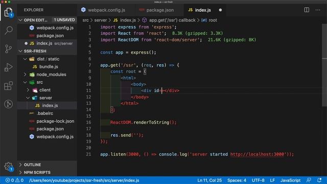 Server side rendering con react y express смотреть онлайн